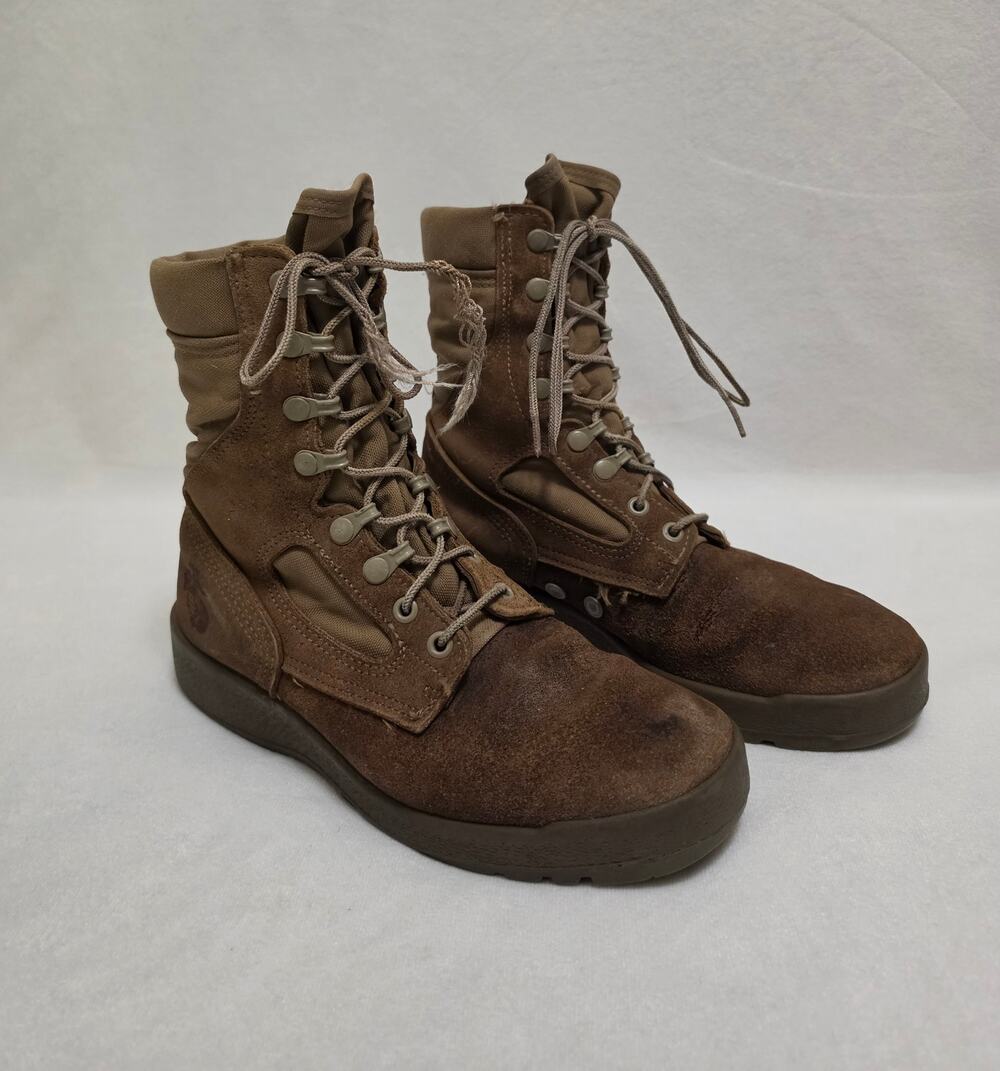 McRae USMC RAT Combat Boots Size 6.5R Coyote Brown Suede Leather Vibram Soles
